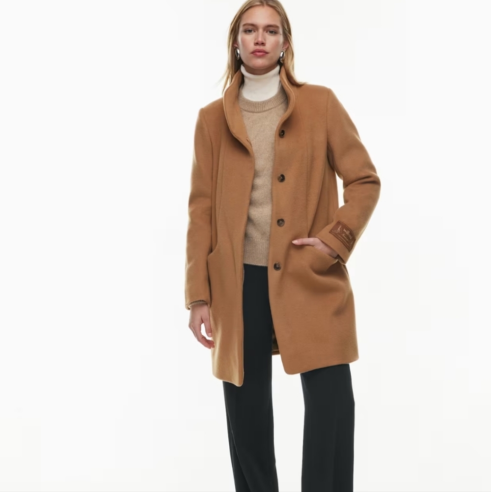 Wilfred | The Cocoon Coat in Classic Camel XS Wool Cashmere Blend Italian